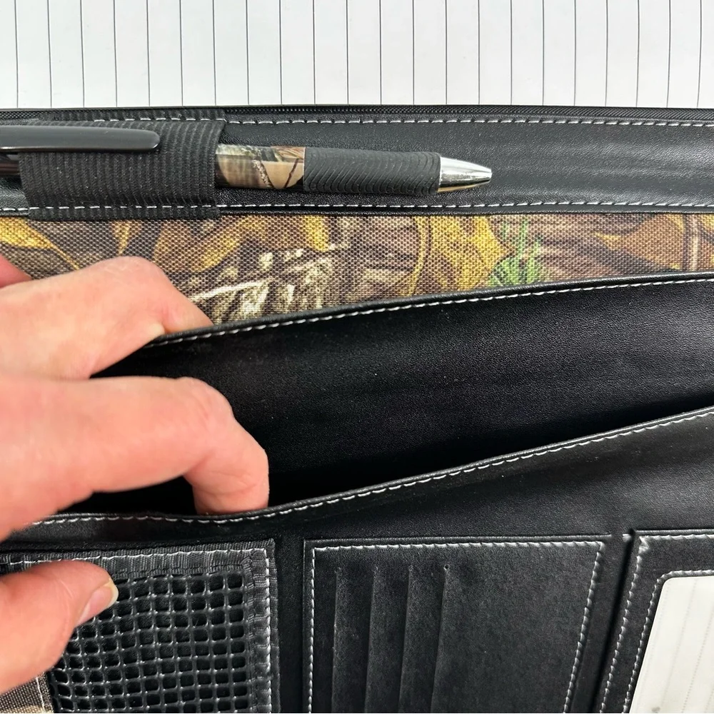 Realtree Black, Brown Camo Padfolio with Legal Pad with Tab & Slip in Closure